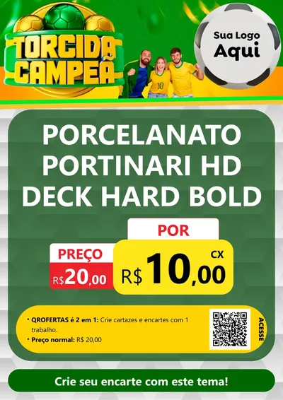 Modelo de Cartaz para Cartaz A4 Vertical com o tema Torcida Campeã - Copa para Pisos e revestimentos