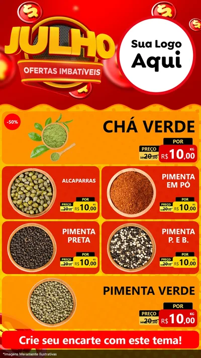 Modelo de TV para TV Vertical com o tema Julho Ofertas Imbatíveis para Produtos Naturais