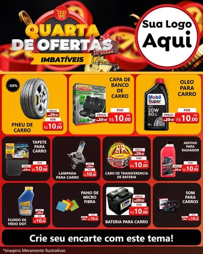 Modelo de Rede Social para Feed Instagram com o tema Quarta de Ofertas Imbatíveis para Auto peças