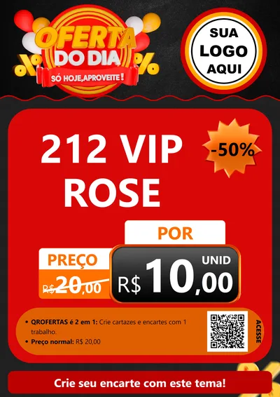 Modelo de Cartaz para Cartaz A4 Vertical com o tema Oferta do Dia - Só hoje, Aproveite! para Perfumes