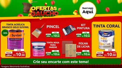 Modelo de TV para TV Horizontal com o tema Ofertas Semana Do Gaúcho para Tintas e Ferramentas