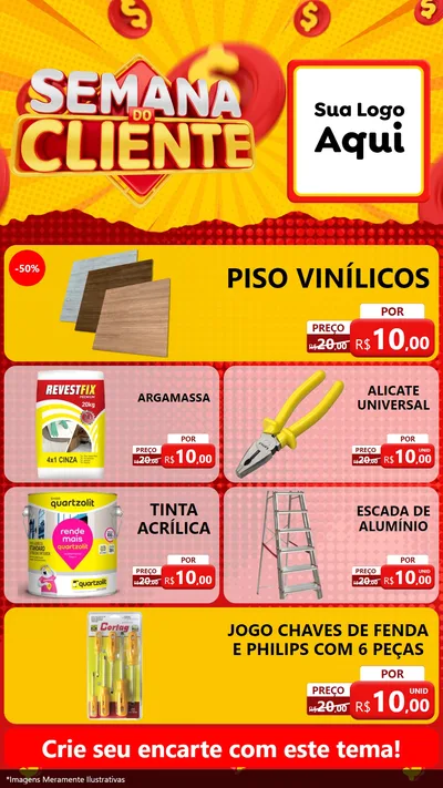 Modelo de TV para TV Vertical com o tema Semana do Cliente para Material para Construção