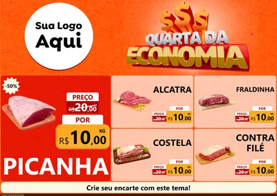 Modelo de Encarte para Encarte A4 Horizontal com o tema Quarta da Economia para Açougue