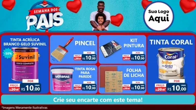 Modelo de TV para TV Horizontal com o tema Semana Dos Pais para Tintas e Ferramentas