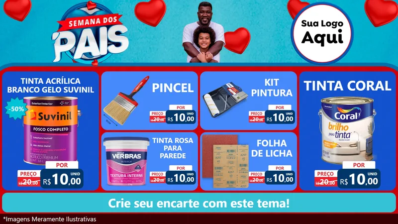 Modelo de TV para TV Horizontal com o tema Semana Dos Pais para Tintas e Ferramentas