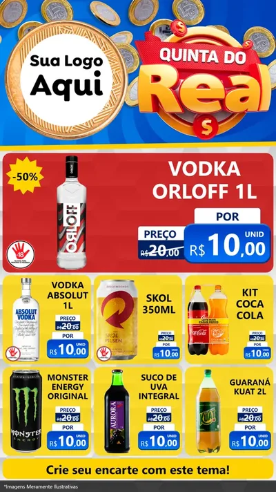 Modelo de Rede Social para Stories com o tema Quinta do Real para Distribuidora de bebidas