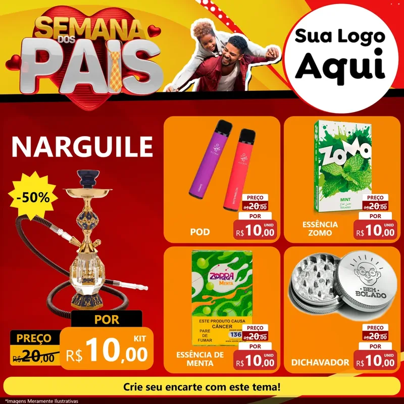 Modelo de Rede Social para Feed Facebook com o tema Semana Dos Pais para Tabacaria