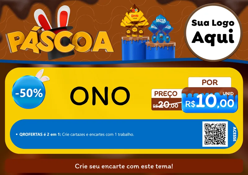 Modelo de Cartaz para Cartaz A4 Horizontal com o tema Páscoa para Óticas