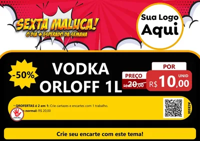 Modelo de Cartaz para Cartaz A4 Horizontal com o tema Sexta Maluca! para Distribuidora de bebidas