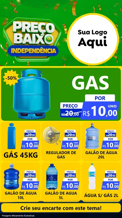 Modelo de Rede Social para Stories com o tema Preço Baixo de Independência para Água e gás