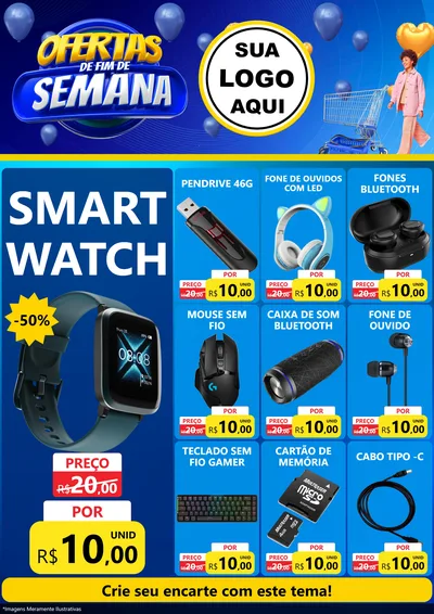 Modelo de Encarte para Encarte A4 Vertical com o tema Ofertas de Fim de Semana para Informática