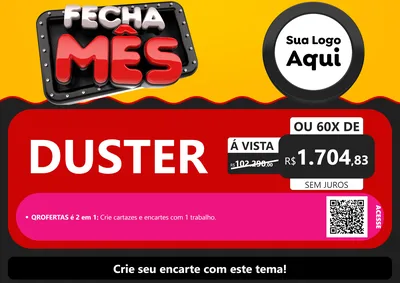 Modelo de Cartaz para Cartaz A4 Horizontal com o tema Fecha Mês para Concessionaria de Carros