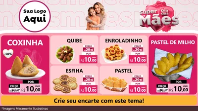 Modelo de TV para TV Horizontal com o tema Super Dia Das Mães para Salgadaria