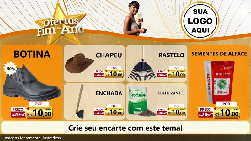 Modelo de TV para TV Horizontal com o tema Ofertas Fim de Ano para Agropecuária