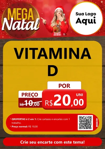 Modelo de Cartaz para Cartaz A4 Vertical com o tema Mega Natal para Farmácia