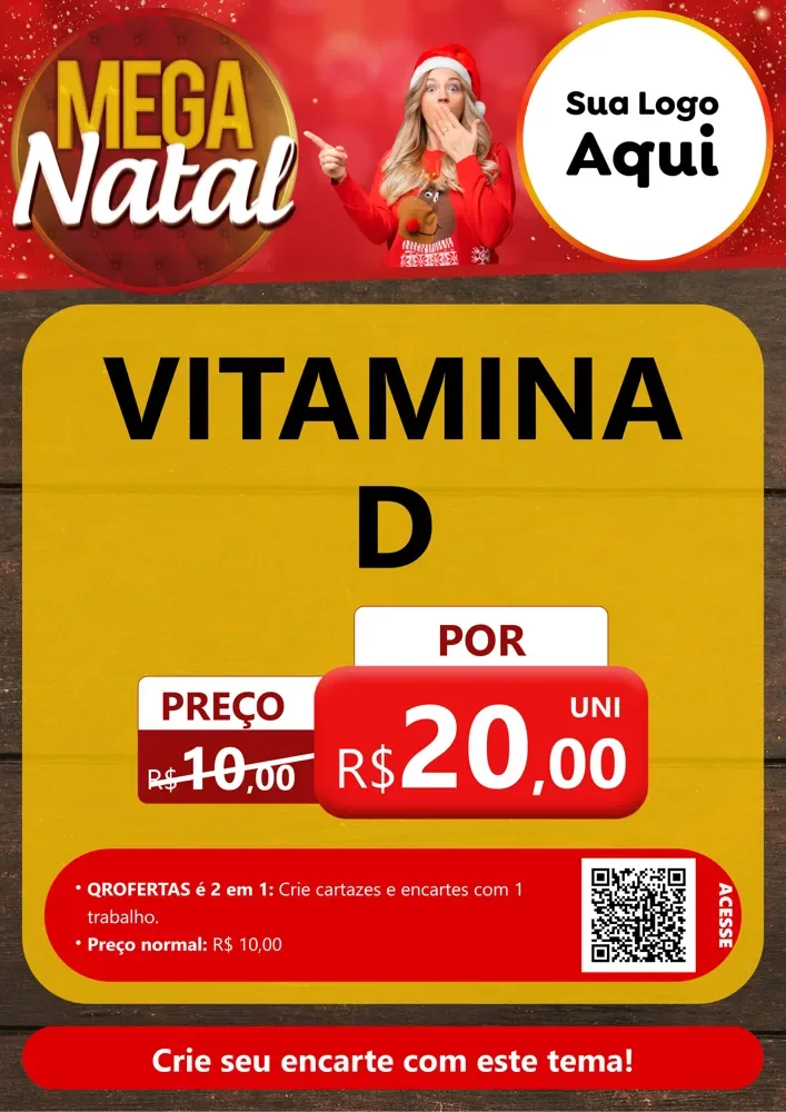 Modelo de Cartaz para Cartaz A4 Vertical com o tema Mega Natal para Farmácia