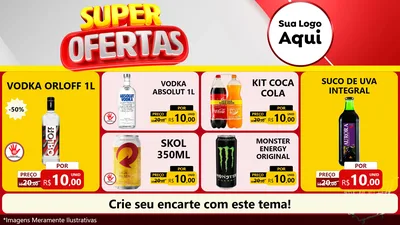 Modelo de TV para TV Horizontal com o tema Super Ofertas para Distribuidora de bebidas