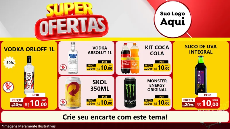 Modelo de TV para TV Horizontal com o tema Super Ofertas para Distribuidora de bebidas