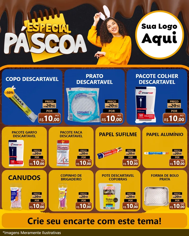 Modelo de Rede Social para Feed Instagram com o tema Especial Páscoa para Embalagens
