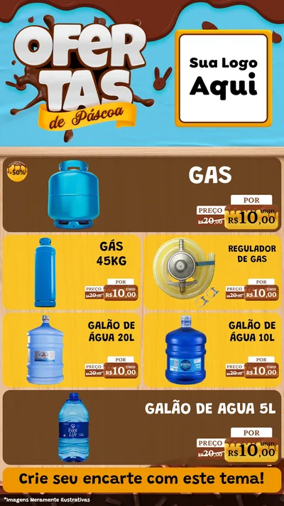 Modelo de TV para TV Vertical com o tema Ofertas de Páscoa para Água e gás