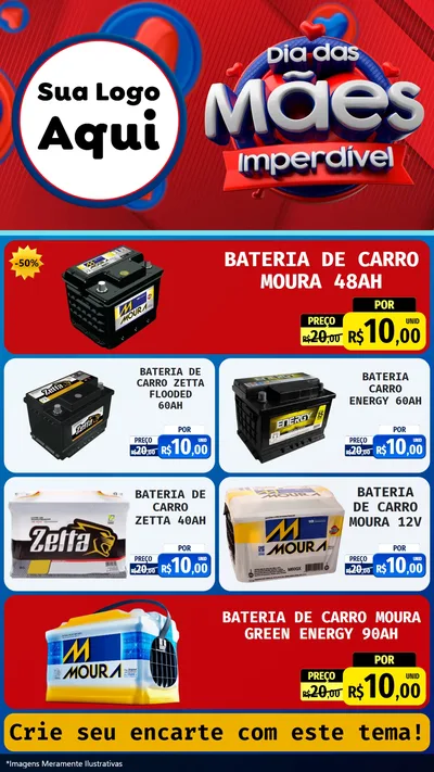 Modelo de TV para TV Vertical com o tema Dia Das Mães Imperdível para Baterias Elétricas
