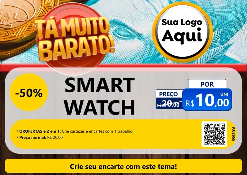 Modelo de Cartaz para Cartaz A4 Horizontal com o tema Está Muito Barato para Informática