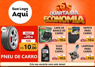 Modelo de Encarte para Encarte A4 Horizontal com o tema Quarta da Economia para Auto peças