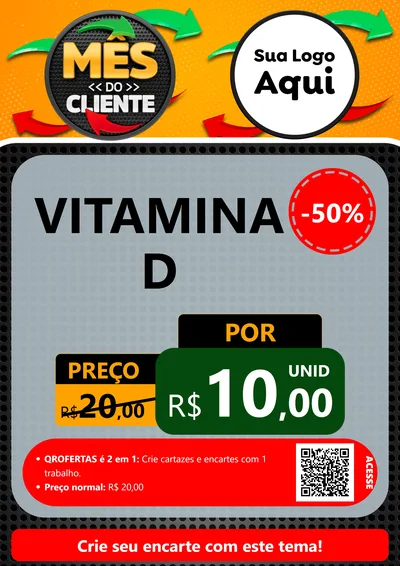 Modelo de Cartaz para Cartaz A4 Vertical com o tema Mês do Cliente para Farmácia