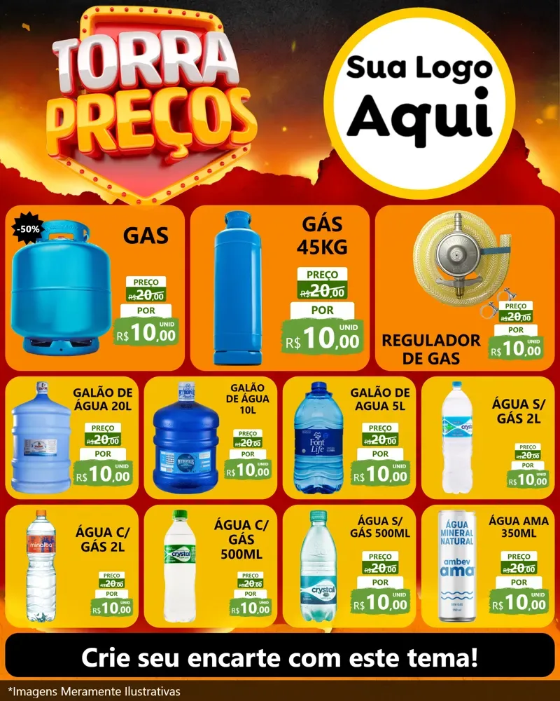 Modelo de Rede Social para Feed Instagram com o tema Torra Preços para Água e gás