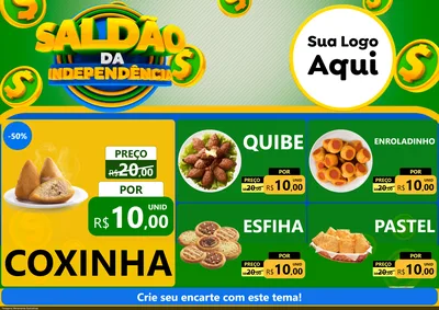 Modelo de Encarte para Encarte A4 Horizontal com o tema Saldão da Indepêndencia para Salgadaria