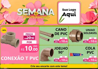 Modelo de Encarte para Encarte A4 Horizontal com o tema Semana da Primavera para Tubos e conexões