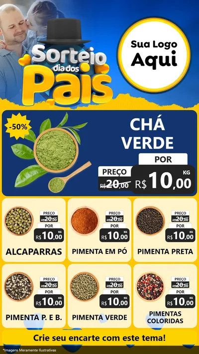 Modelo de Rede Social para Stories com o tema Sorteio Dia Dos Pais para Produtos Naturais