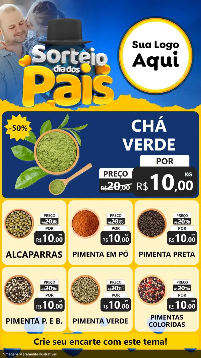 Modelo de Rede Social para Stories com o tema Sorteio Dia Dos Pais para Produtos Naturais