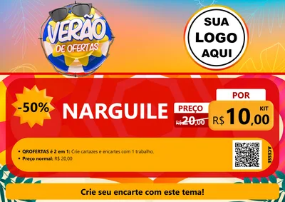 Modelo de Cartaz para Cartaz A4 Horizontal com o tema Verão de Ofertas para Tabacaria