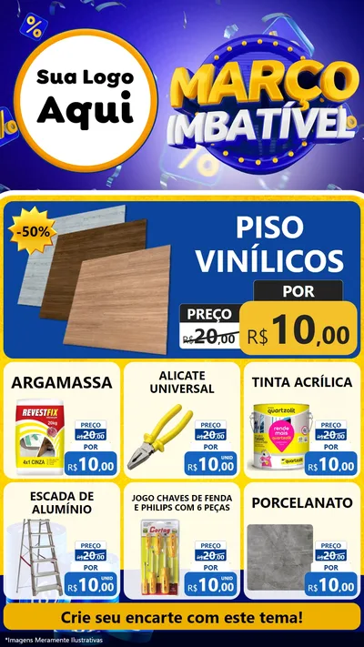 Modelo de Rede Social para Stories com o tema Março Imbatível para Material para Construção