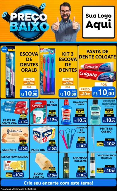 Modelo de Encarte para Encarte Grande com o tema Preço Baixo para Higiene Pessoal