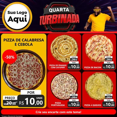 Modelo de Rede Social para Feed Facebook com o tema Quarta Turbinada para Pizzaria