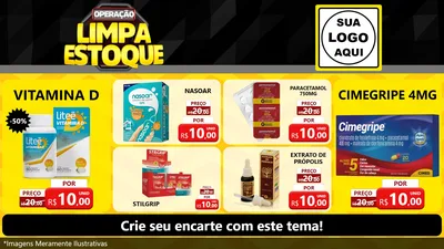 Modelo de TV para TV Horizontal com o tema Operação Limpa Estoque para Farmácia