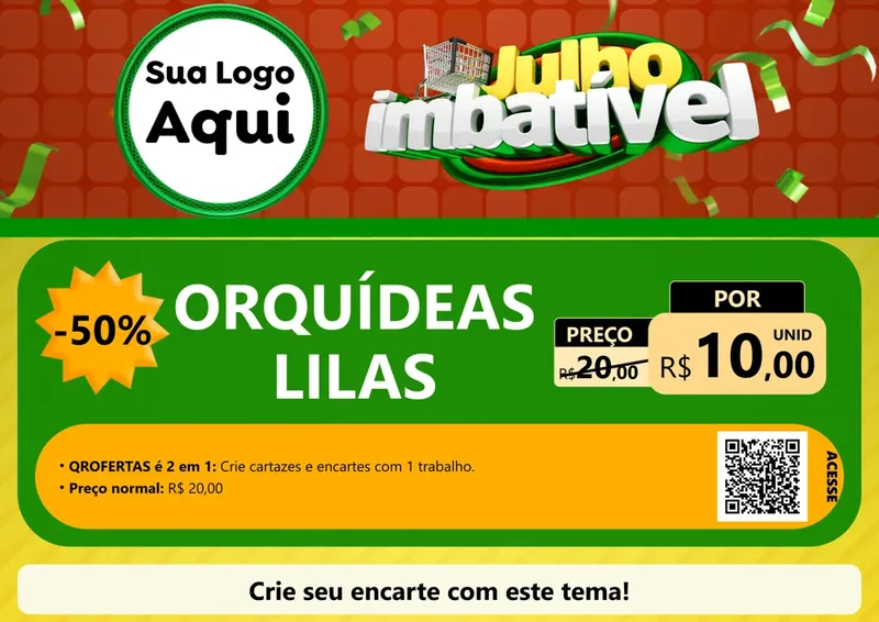 Modelo de Cartaz para Cartaz A4 Horizontal com o tema Julho Imbatível para Floricultura e jardim