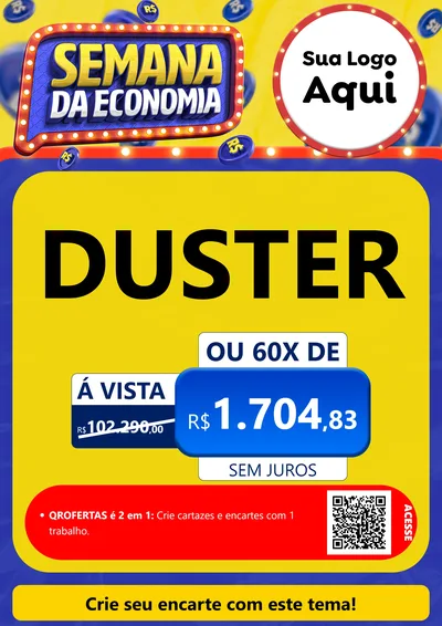 Modelo de Cartaz para Cartaz A4 Vertical com o tema Semana da Economia para Concessionaria de Carros