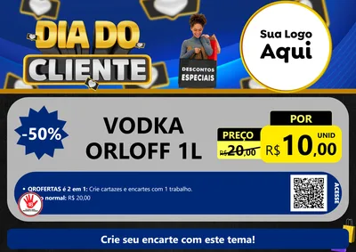 Modelo de Cartaz para Cartaz A4 Horizontal com o tema Dia Do Cliente para Distribuidora de bebidas