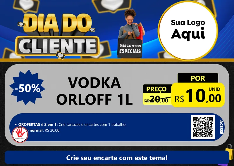 Modelo de Cartaz para Cartaz A4 Horizontal com o tema Dia Do Cliente para Distribuidora de bebidas