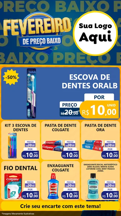 Modelo de Rede Social para Stories com o tema Fevereiro de Preço Baixo para Higiene Pessoal