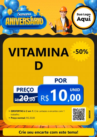 Modelo de Cartaz para Cartaz A4 Vertical com o tema Semana de Aniversário para Farmácia