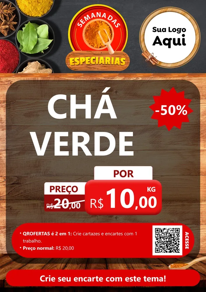 Modelo de Cartaz para Cartaz A4 Vertical com o tema Semana das Especiarias para Produtos Naturais