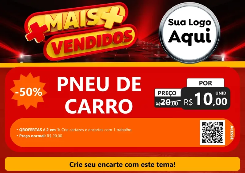 Modelo de Cartaz para Cartaz A4 Horizontal com o tema Mais Vendidos para Auto peças