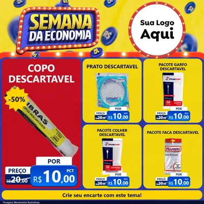Modelo de Rede Social para Feed Facebook com o tema Semana da Economia para Embalagens