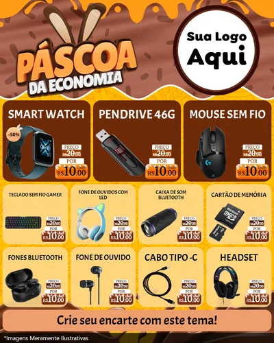 Modelo de Rede Social para Feed Instagram com o tema Páscoa da Economia para Informática