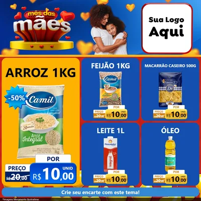 Modelo de Rede Social para Feed Facebook com o tema Mês das Mães para Supermercado
