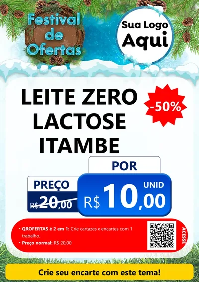 Modelo de Cartaz para Cartaz A4 Vertical com o tema Festival de Ofertas - Inverno para Frios e Laticínios